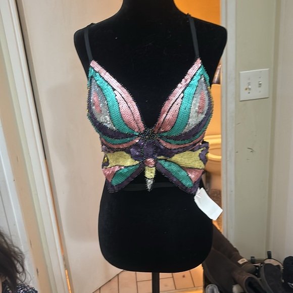 Brand new sparkling butterfly top - Picture 2 of 4